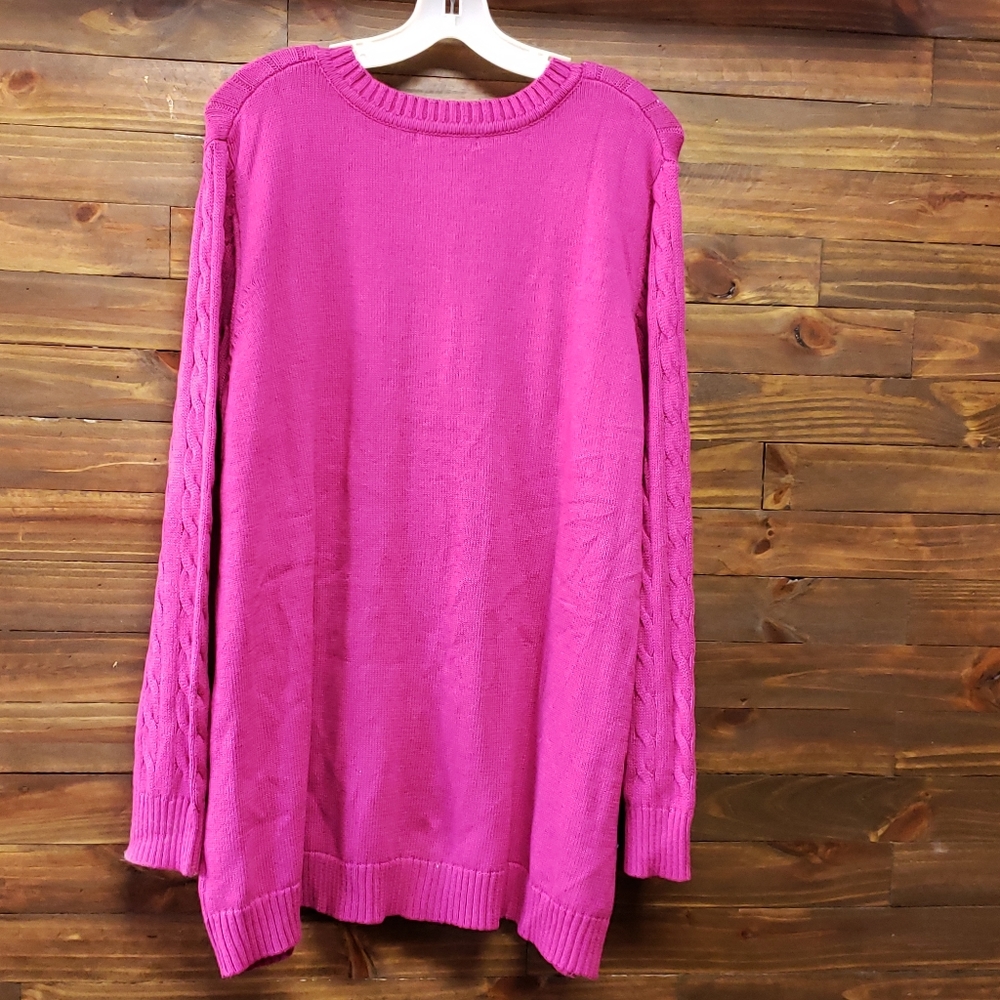 Woman's Within Raspberry Knit Cardigan Size 1x - image 3